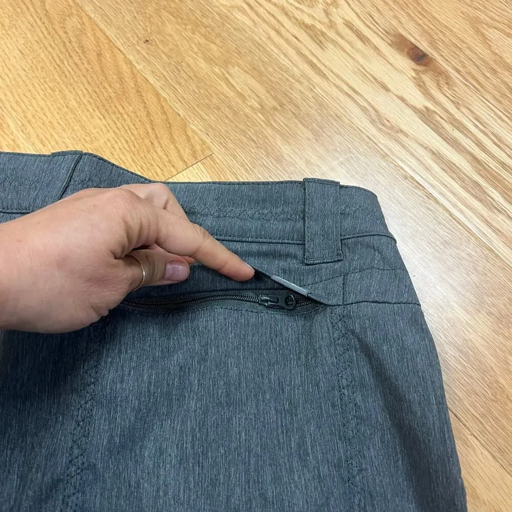 Eddie Bauer Women's Shorts Gray Slash Pockets Long Inseam Modest Hiking 4